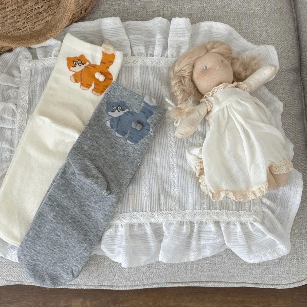 Comfortable Cat Egg Cotton Socks Sweat Absorbing Breathable Mid Tube Socks Cartoon Soft Sports Socks Men Women