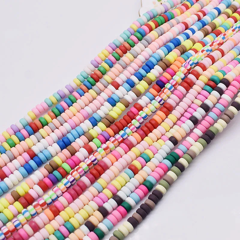 6x3mm Polymer Clay Beads Wheel Chip Disk Loose Spacer Beads For Jewelry Making DIY Design Bracelet Finding