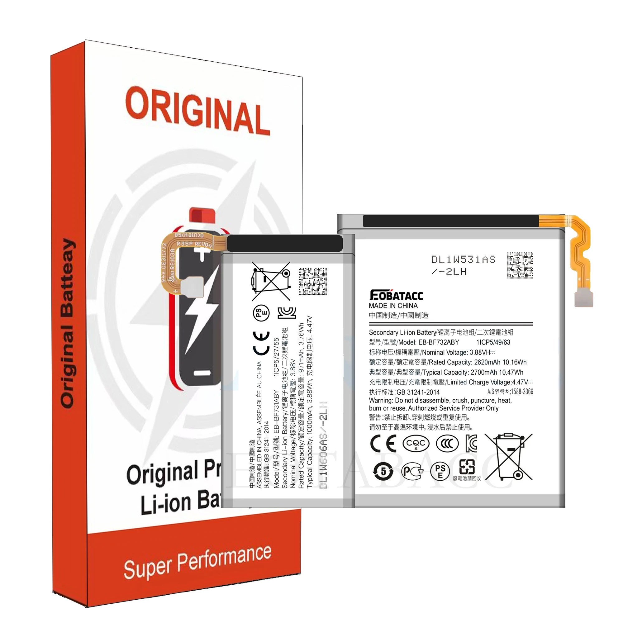 Eoenkk New EB-BF731ABY EB-BF732ABY Battery for Samsung Galaxy Z Flip 5 SM-F7310 F731 F732 Replacement Batteries+Tools
