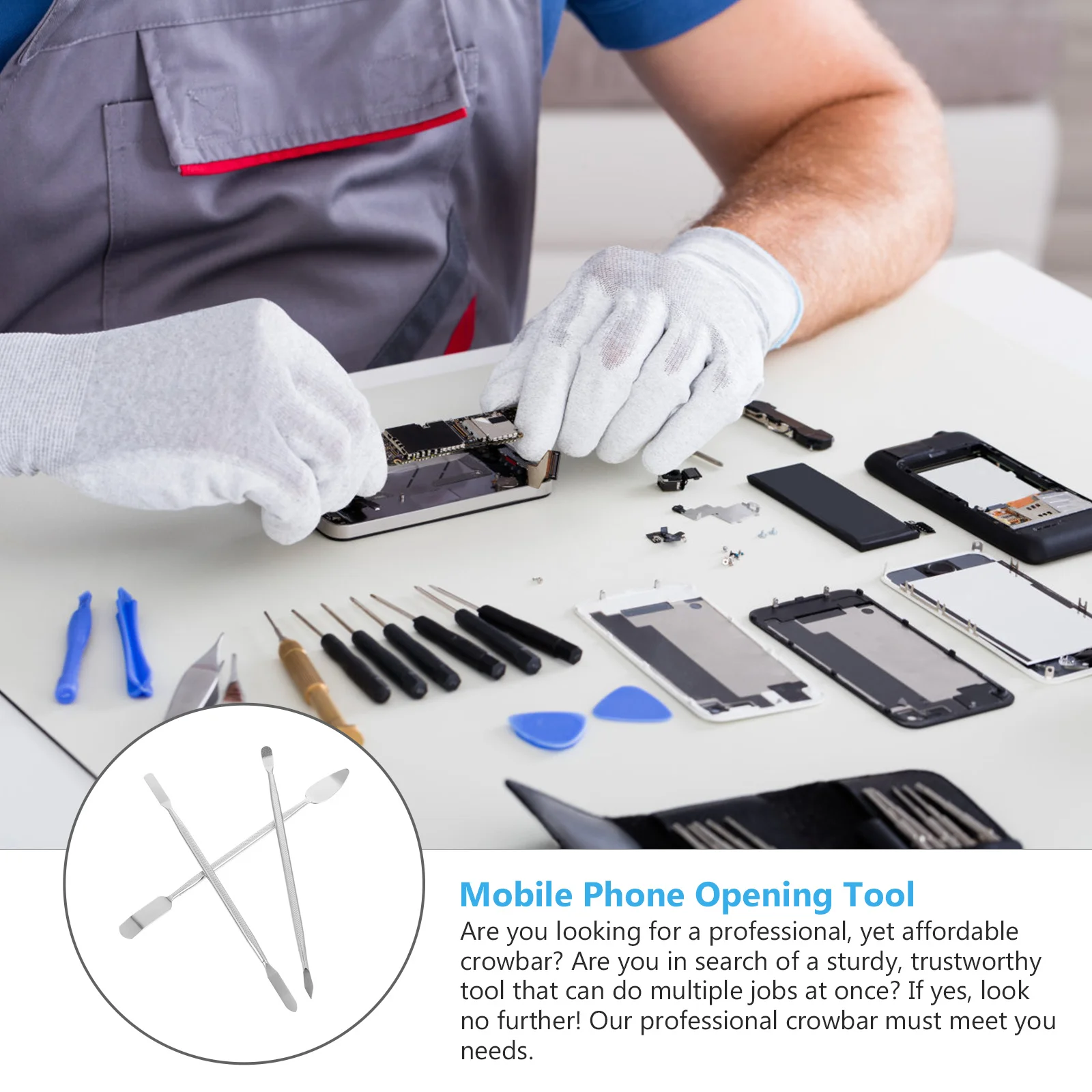 Stainless Steel Crowbar Professional Opener Bar Portable Disassembly Tool for Phone Tablet Laptop Repair