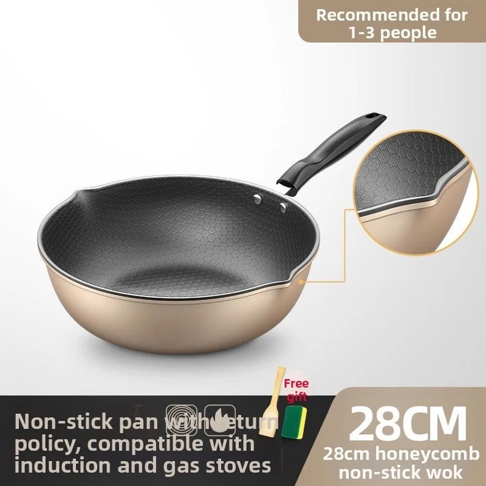 Cast Iron Wok with Functional Design Elements for Daily Cooking Includes Flat Bottom Support and Interior Optimization
