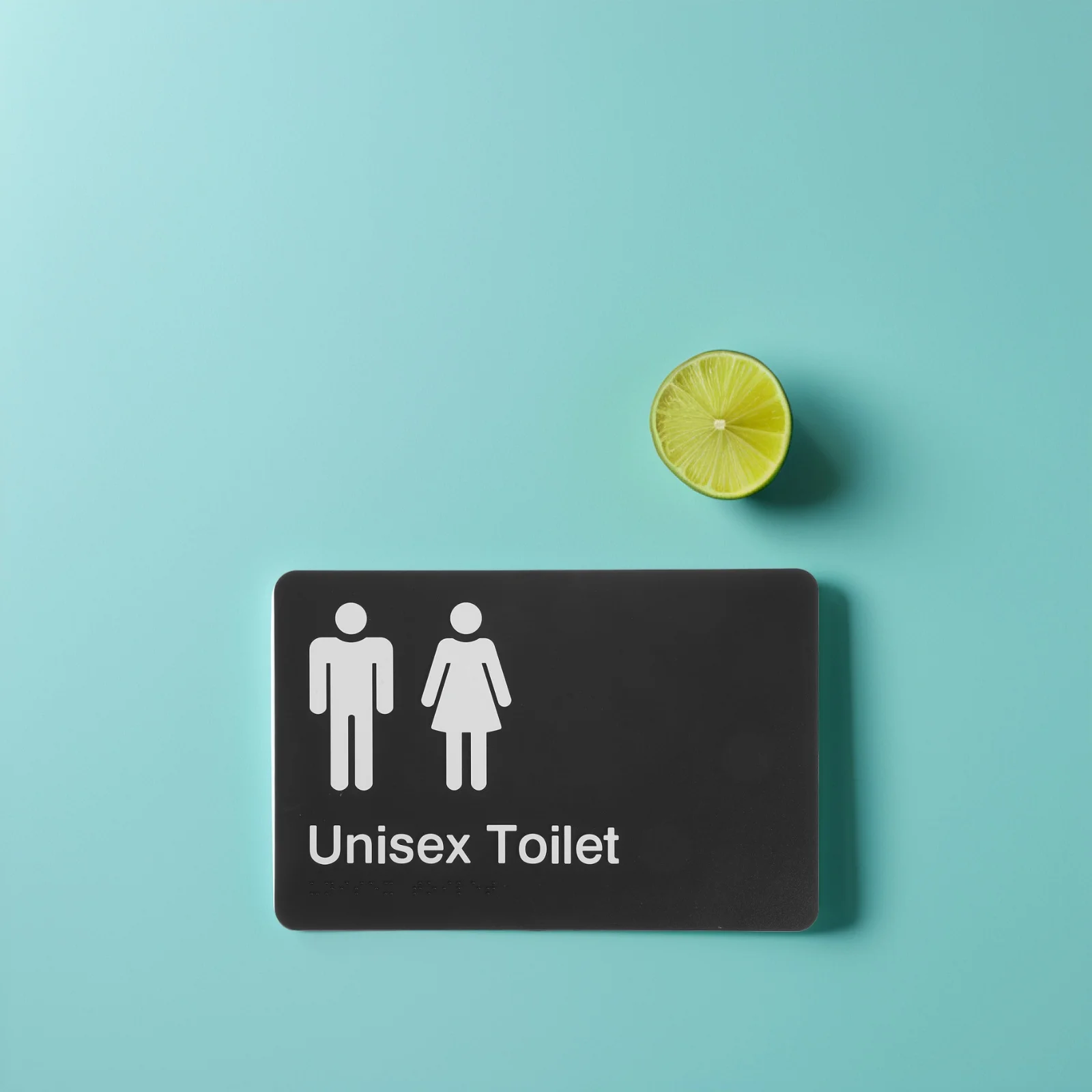 Braille Unisex Abs Wear Resistant High Visibility Bold Colors Clear Fonts Public Restroom Signage Decor Braille Toilet