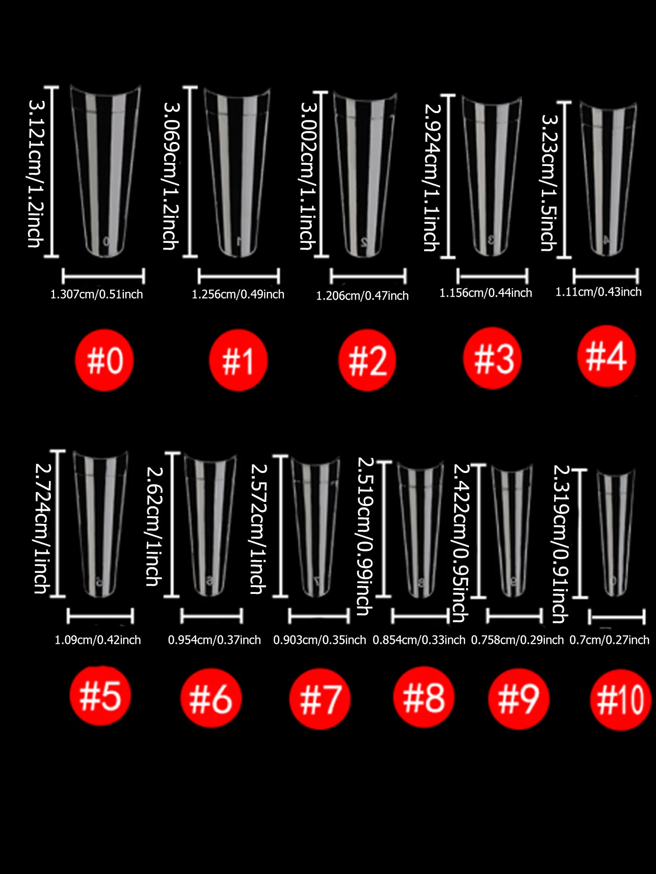 120 Stück Lange Transparente Sargnagelspitzen für Acrylnägel, Nagelstudios und DIY-Nagelkunst, Halbfertiges Produkt mit Klebstoff – Detail 20