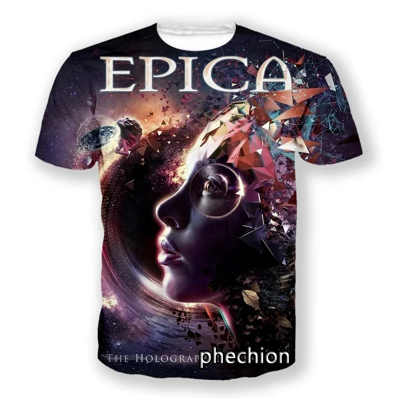 New Fashion Men And Women Epica 3D Printed Short Sleeve T-Shirt Casual Fashion T Shirt Street Hip Hop Clothing Summer Top