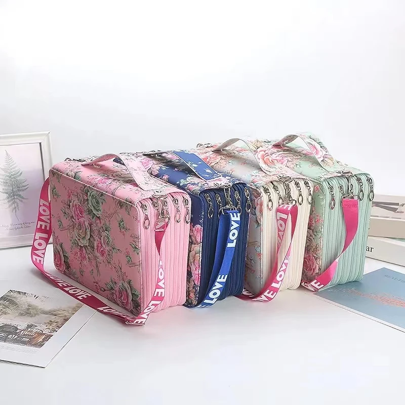 Case Drawing Student Holes Pencil Retro252 Creative Sketch Bag Multifunctional Curtain Large Set Capacity