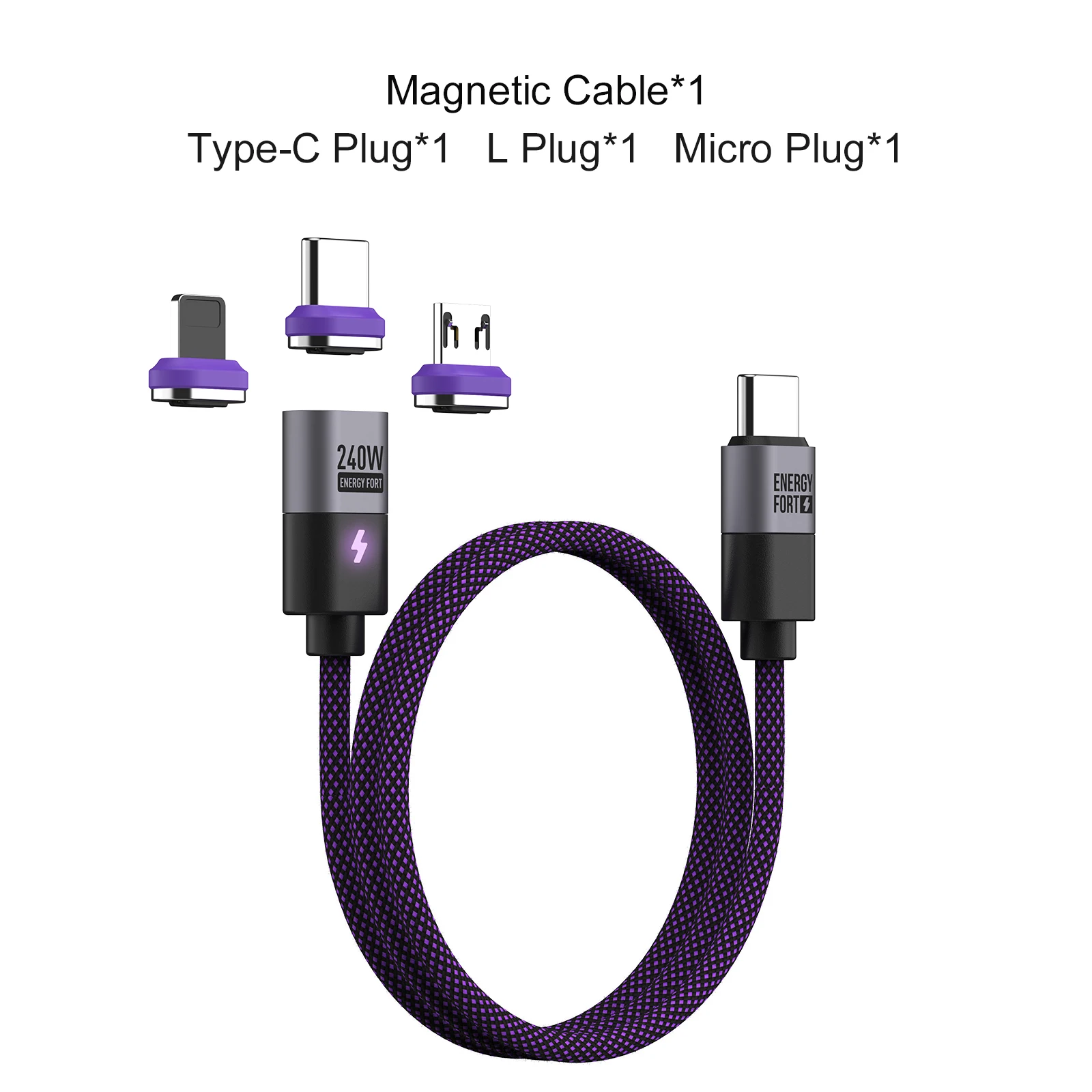 MOSHOU 240 W Typ C magnetisches Ladekabel PD3.1 USB C auf USB C/Micro USB magnetisches Ladegerät Schnellladekabel für Telefon Laptop Tablet 7