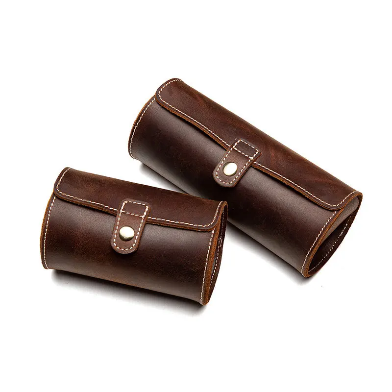 2 3 Slots Watch Roll Travel Case Chic Portable Vintage Leather Display Watch Storage Box Flip Type Convenient Watch Box