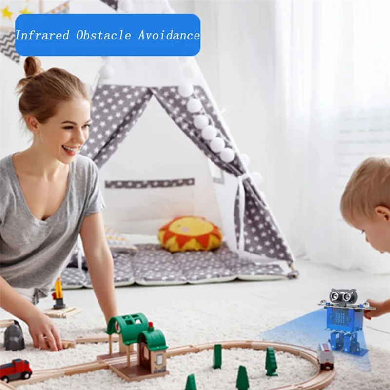 AC93-Happybot Programming Car +XR Scratch Biped Walking Dance Music Micro:Bit Motherboard APP