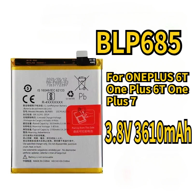 BLP685 New Phone Battery For ONEPLUS 6T One Plus 6T One Plus 7 High Quality Mobile Phone Replacement Accumulator 3.8V 3610mAh