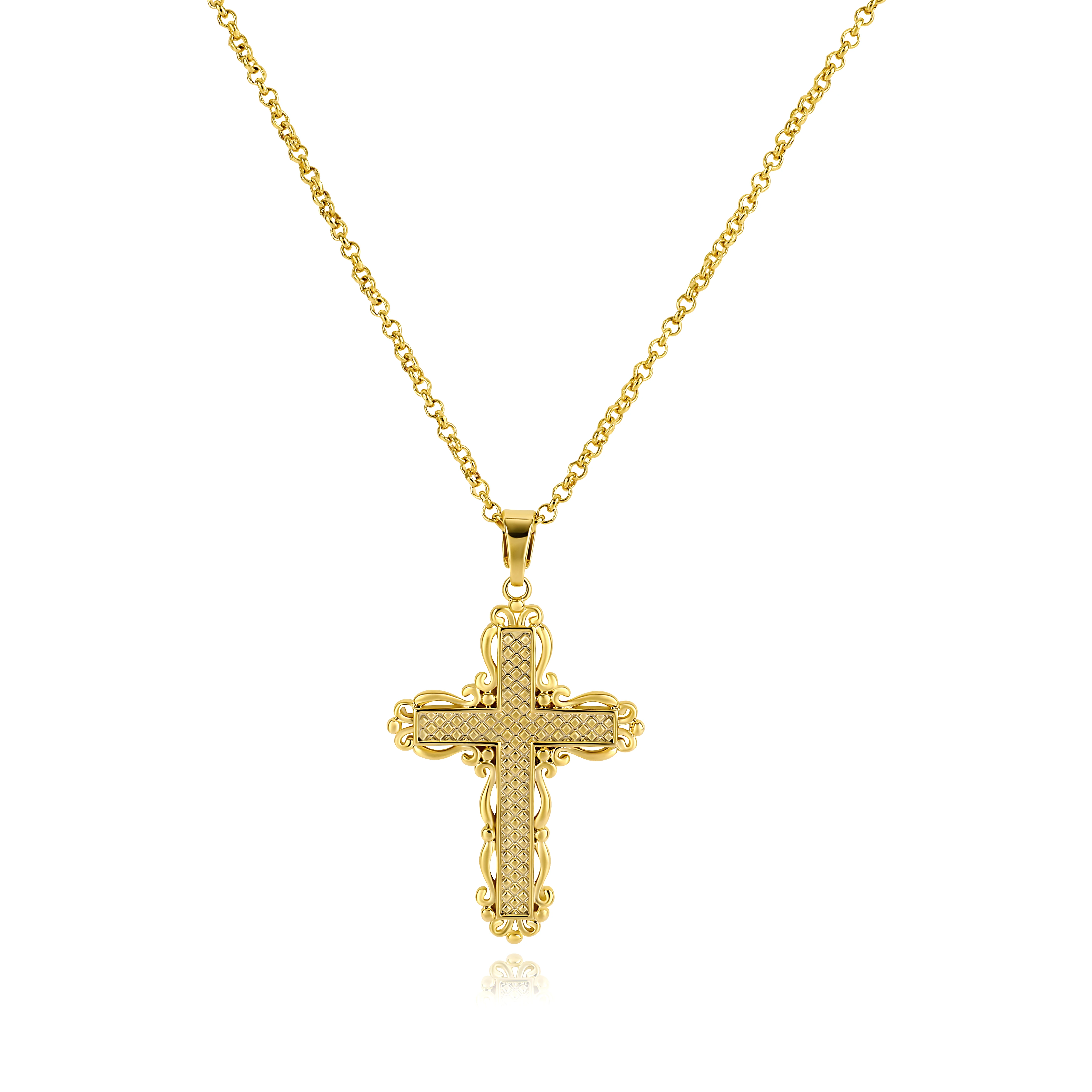 Chicgrowth Cross Pendant Necklaces for Women Fashion Jewelry for Ladies Girls Trendy Jewellery Gold-color Cross Necklace Women