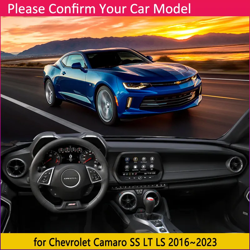 Car Dashboard Cover Board Mat Carpet Pad for Chevrolet Camaro SS LT LS 2016~2023 2022 Anti-Slip Sunshade Cape Cushion Accessorie view 2