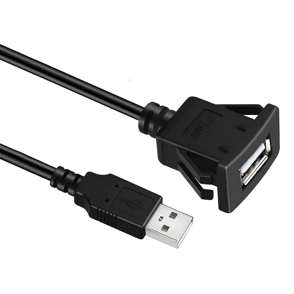 USB 3.0-Stecker auf Buchse, AUX-Verlängerungskabel für bündige Panelmontage, für Auto, LKW, Boot, Motorrad, Armaturenbrett, 1 m wasserdichtes Kabel