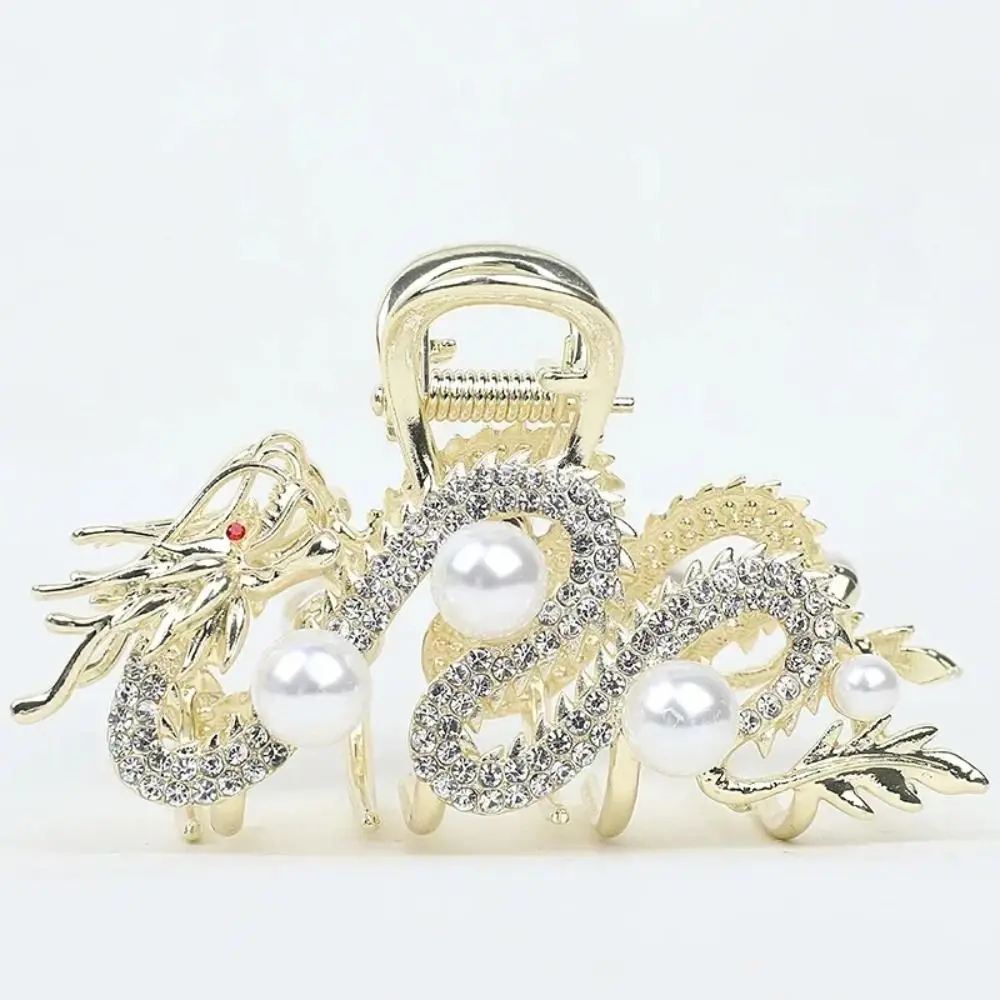 Hair Accessories Blue Dragon Blue Dragon Hairpin Zodiac Alloy Metal Hair Claw Simple Shark Clip Metal Hairpin Women view 4