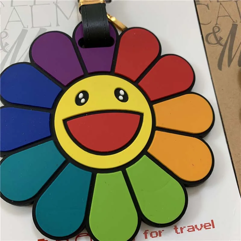 2 Colors Sunflower Travel Accessories Luggage Tag Silica Gel Suitcase ID Address Card Holder Baggage Boarding Tag Wedding Gift