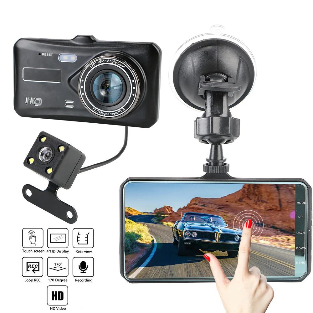 Dual Lens Touch Screen WDR Car DVR Dash Cam Auto Accessories 4