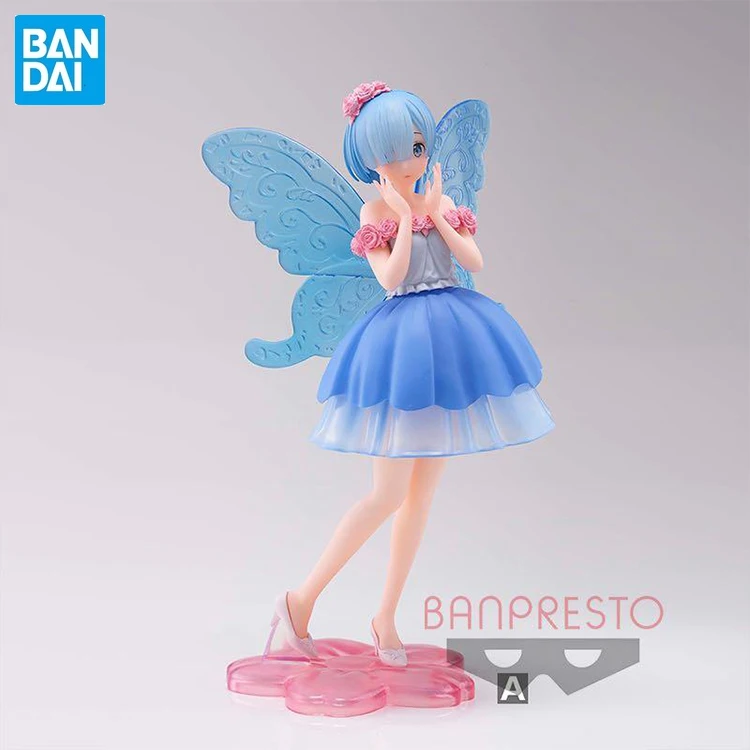 In Stock 100% Original BANPRESTO Bandai Glasses Factory Life in A Different World From Zero Rem Butterfly Genuine Kawaii Gift