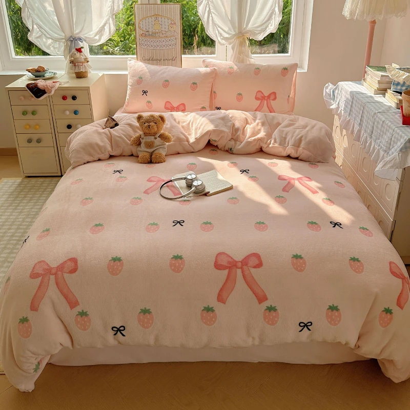

2025 New Style of Light and Fresh Thickened High-weight Milk Fleece Quilt Cover Autumn and Winter Warm Duvet Covers