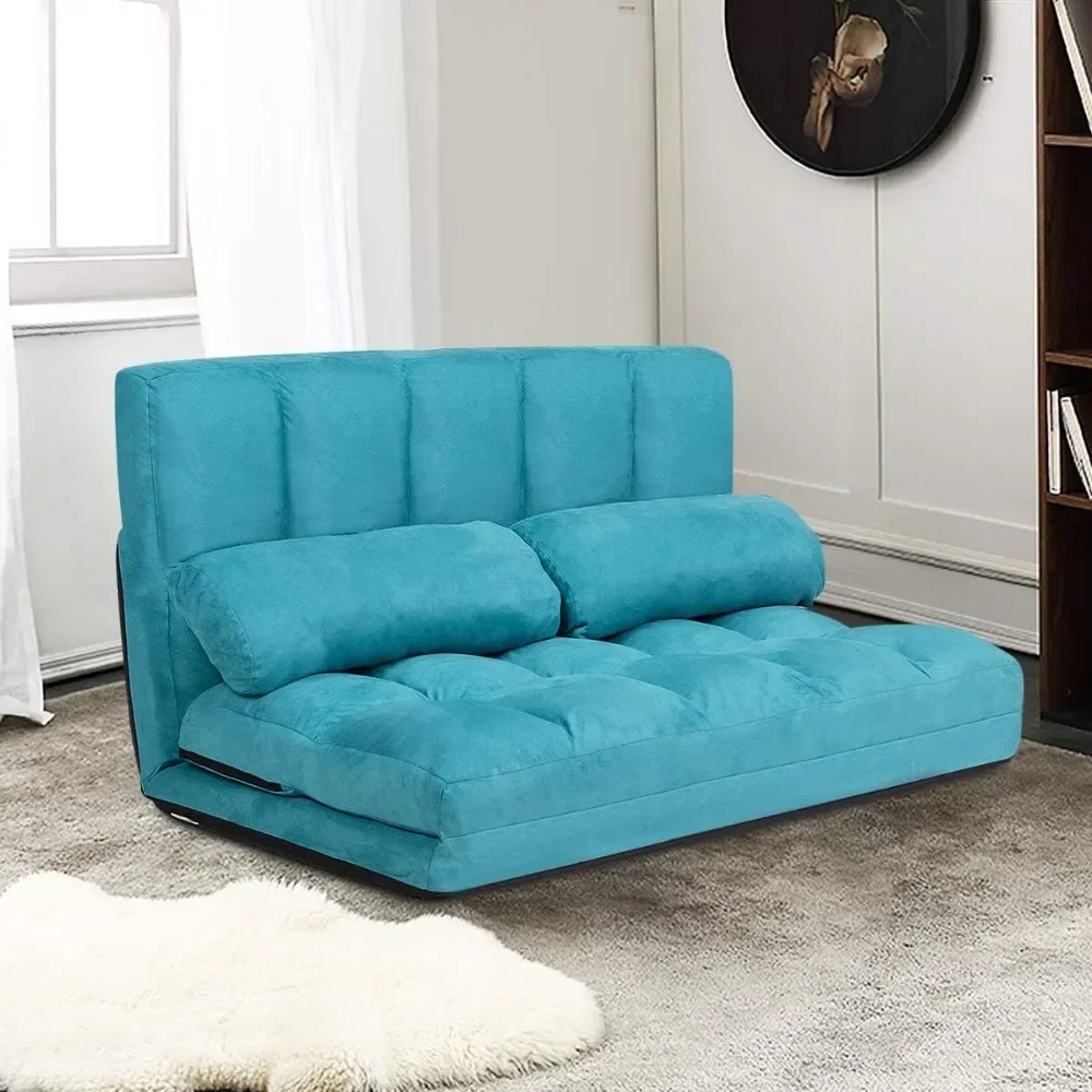 Nordic Nordic Minimalist Foldable Adjustable Floor Sofa, Lazy Sleeper Bed 6-Position, Gaming Couch, Suede Cloth Cover