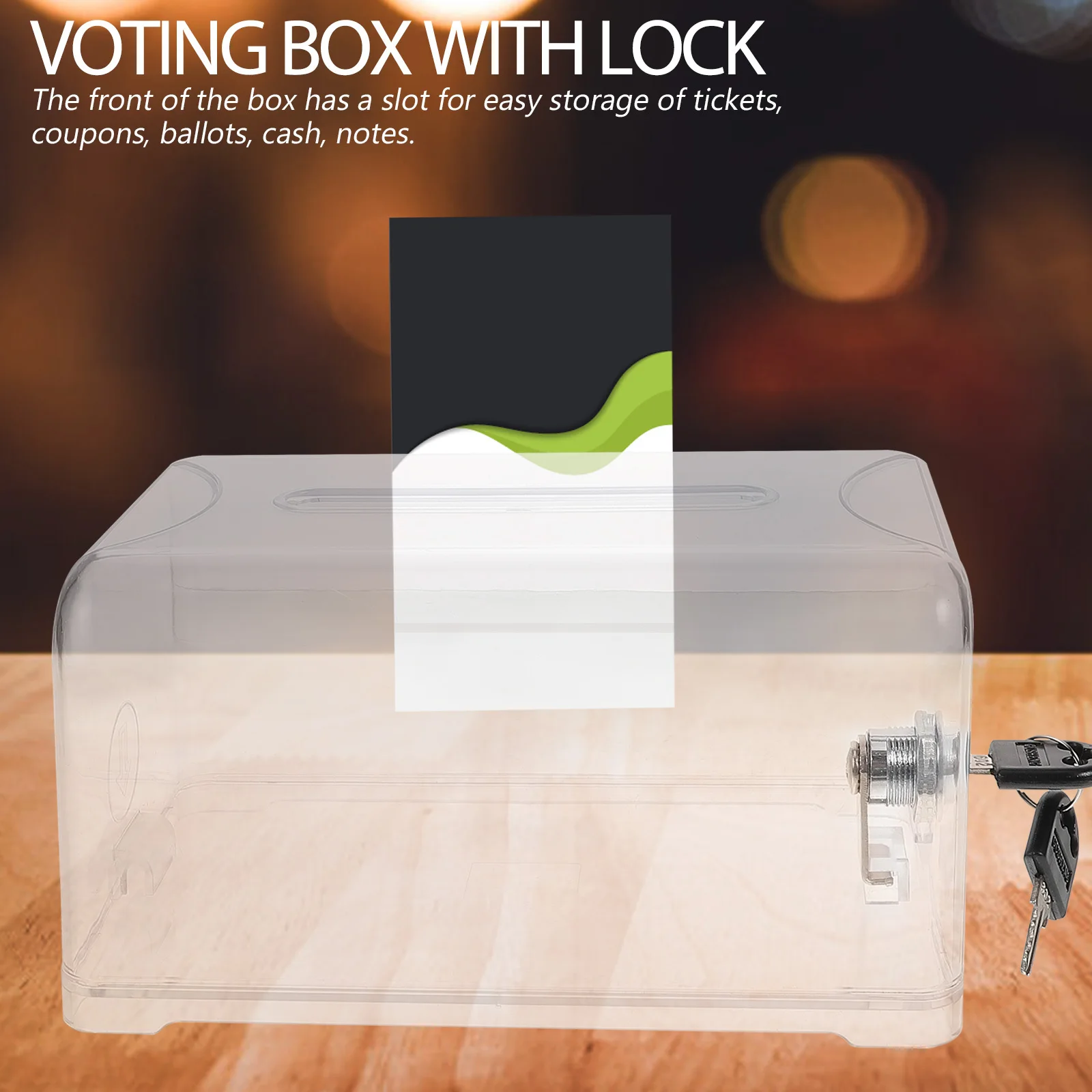 

Donation Clear Acrylic Voting Storage Box For Fundraising Suggestion Collection Public Ballot Box Multi-Functional