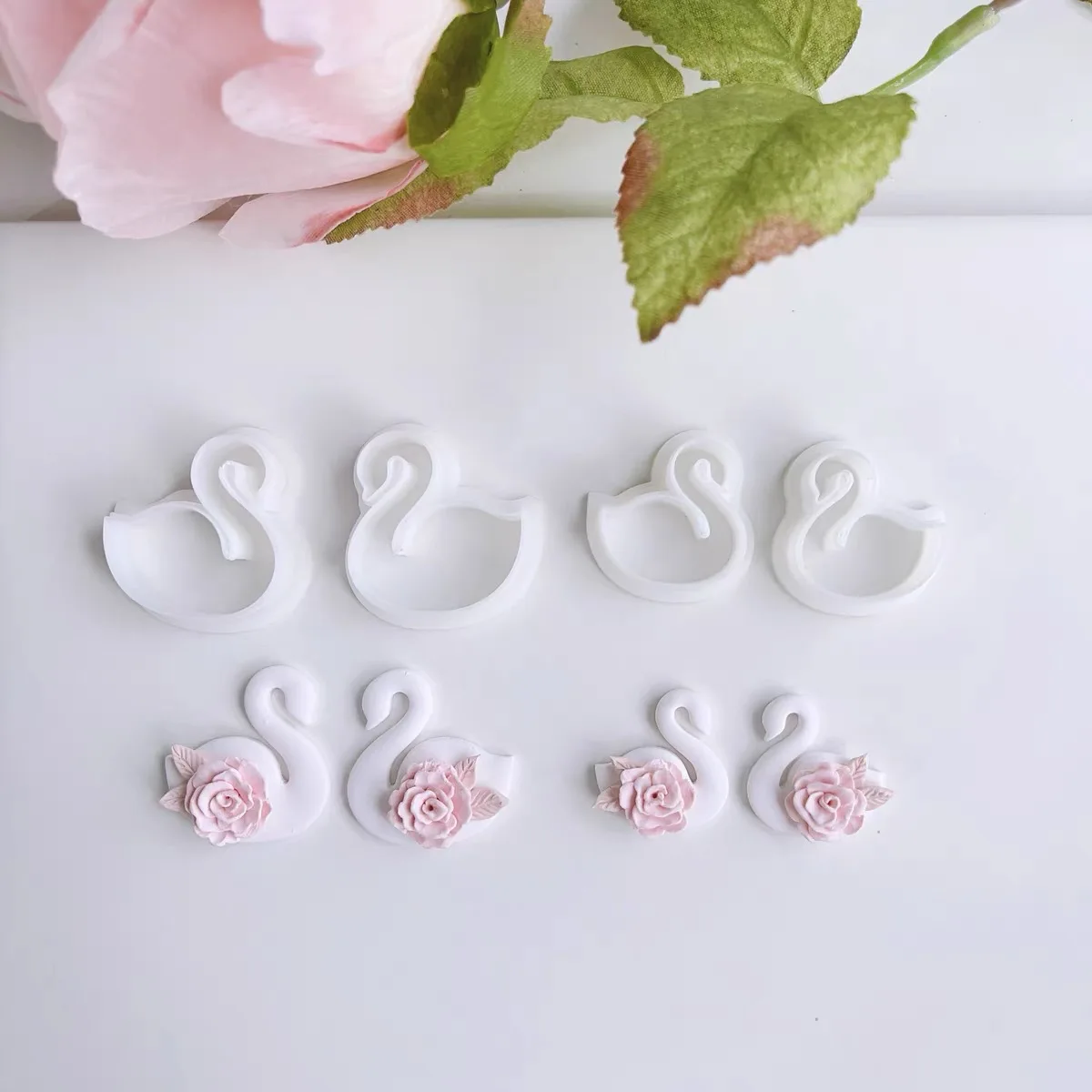 swan Clay Cutter DIY Earring Jewelry Pendant Cutting Mold Pottery Tools DIY INS French Handmade Earrings Jewelry Pendant Making