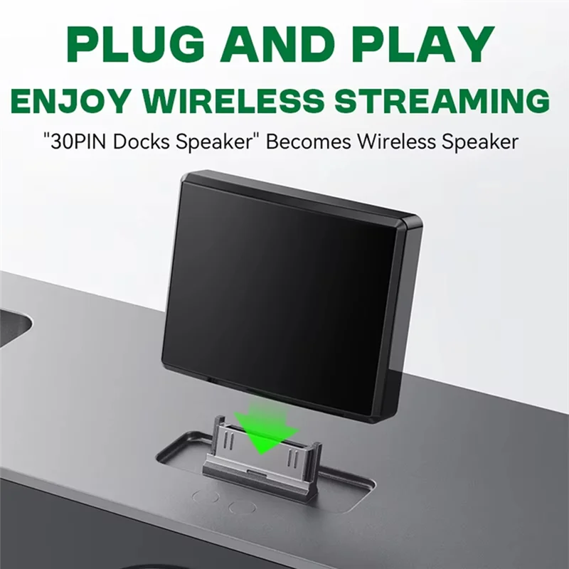 A47Z 30Pin Bluetooth 5.4 Audio Receiver HIFI Lossless Music High Compatibility Wireless A2DP For 30 Pin Dock Analog Speaker