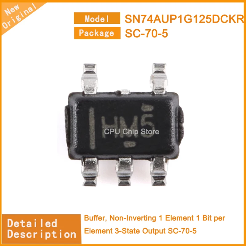 50Pcs/Lot  New Original SN74AUP1G125DCKR  SN74AUP1G125  Buffer, Non-Inverting 1 Element 1 Bit per Element 3-State Output SC-70-5