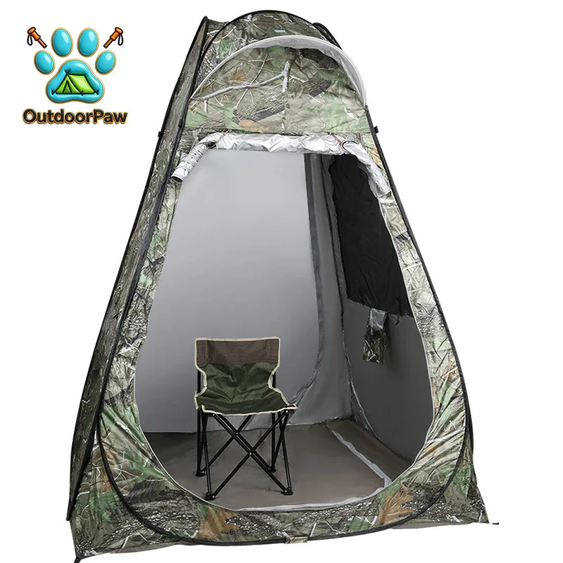 Camouflage Ice Fishing Tent For 1Person Anti-mosquito Rain-proof Sunscreen Double Doors 2Windows Pop Up Quick