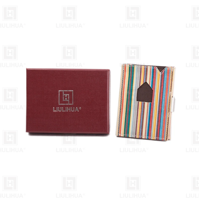 LLH fashion Mini RFID card bag Mini Three Fold Wallet Fashion Business Wallet