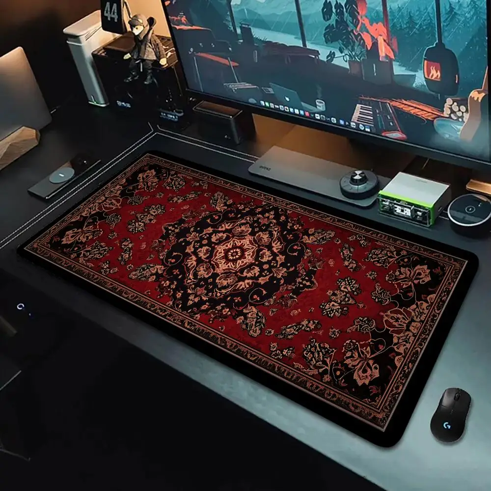 Computer Desks pad rubber anti-slip pc accessories edge locking large mouse pad desk pad gaming mats Vintage Persian Rug office