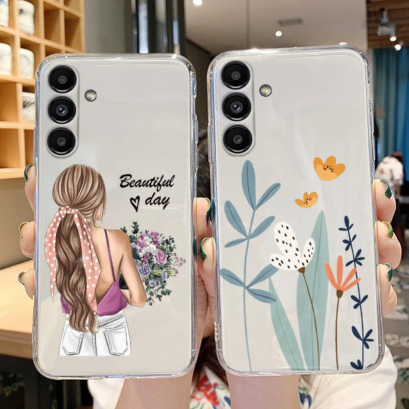 For Samsung Galaxy A25 A55 A35 5G Phone Case Cartoon Anime Girl Back Cover Soft TPU Coque For Samsung Galaxy A25 Shockproof Bag