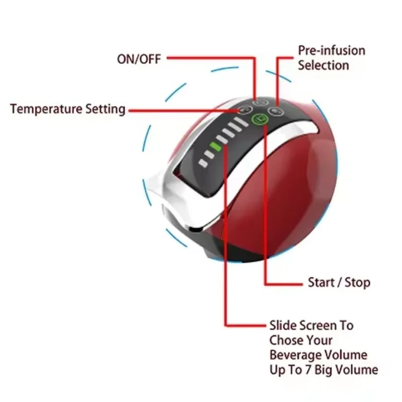 1400w 20 Bar 5 in 1 Espresso Makers Italian Coffee Making Machine Professional Coffee Machine Capsule Coffee Maker