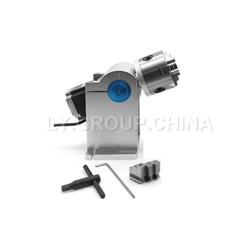 80mm Chuck D80 3 Claws Rotary Axis Fiber Laser Marking Cutting Machine Use  Professional CO2 Laser Engraving Tool Marker Kit view 4