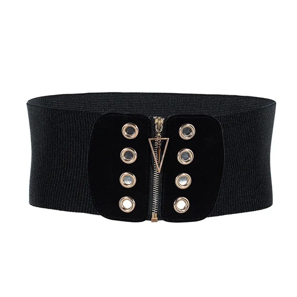 Fashion Wide Elastic Corset Belt Black Plus Size Dress Waistband Elastic Waist Wide Belts for Skirt Dress Coat