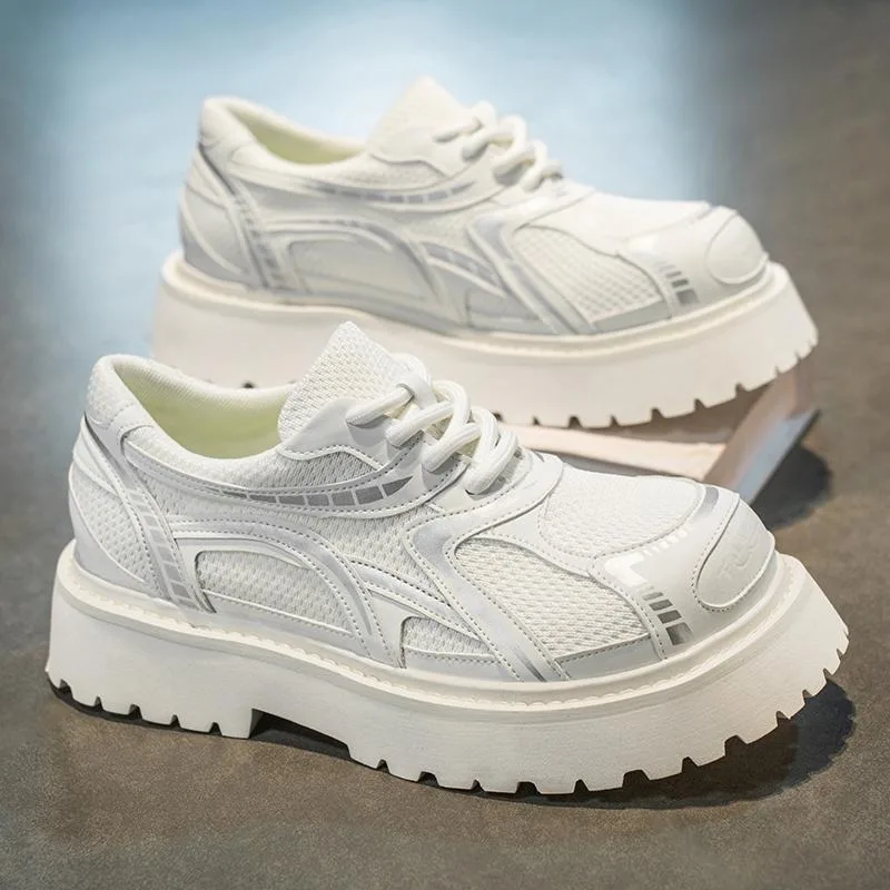 

Fashion Men Shoes High-end Platform Sports Board Shoes Design Sense Mesh Breathable Trendy Derby Shoes for Man Кроссовки Мужские