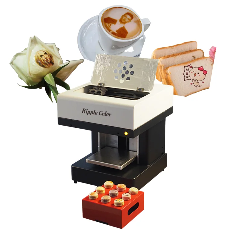 

Yunyi Newest Automatic Colorful Inkjet Printers 3D Food Cake Coffee Printer Machine with CE Certificate digital printing shop ma