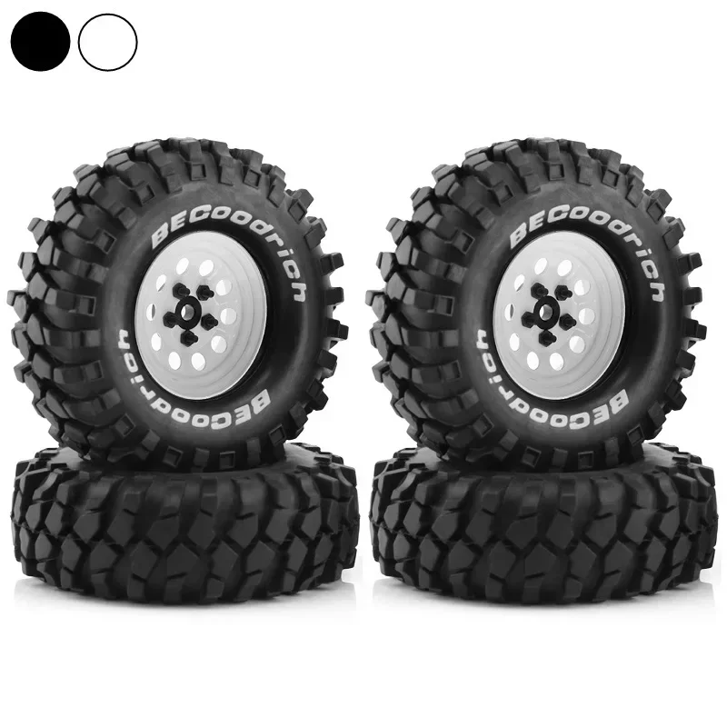 

4pcs 110mm Metal 1.9" Beadlock Wheel Rim Rubber Tire Set for 1/10 RC Crawler Car Traxxas TRX4 RC4WD D90 D110 Axial SCX10 MST