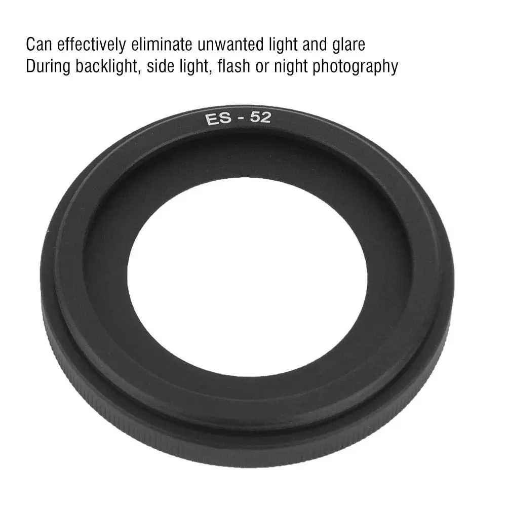2023 New Lens Hood Sunshade ES-52 ES52 for EF40mm f/2.8 100D Cameras Blocker Reduce Reflections- 52mm image 5