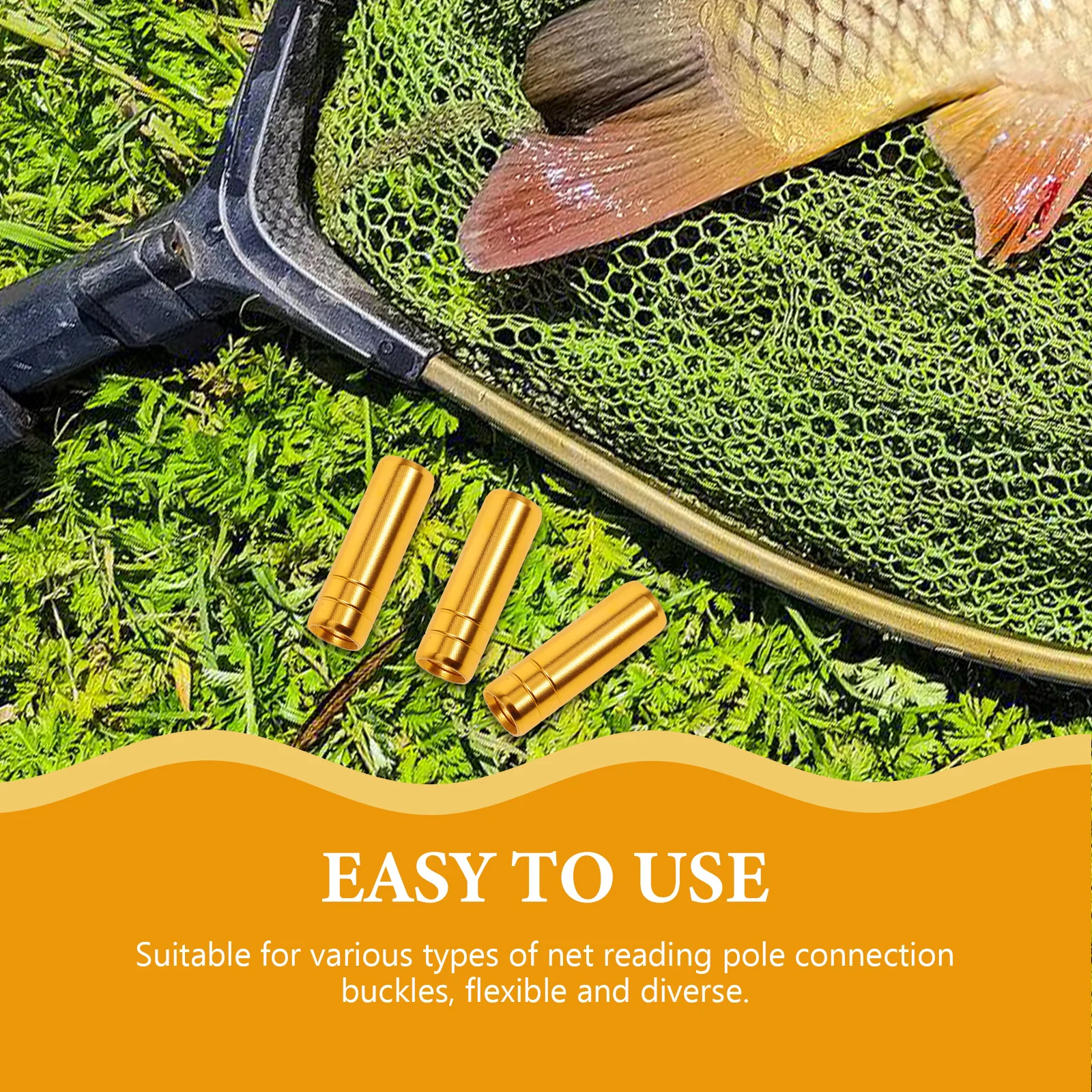 

5Pcs Fishing Net Pole Adapter Heavy Duty Crawfish Trap Connector Wear Resistant for Landing Net Head Connection