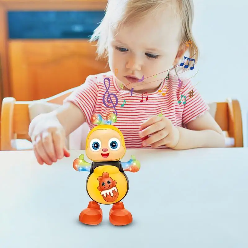 Abeja de baile eléctrica, juguetes eléctricos, juguetes musicales, abeja de dibujos animados con luces y música, juguetes educativos interactivos, aprendizaje preescolar