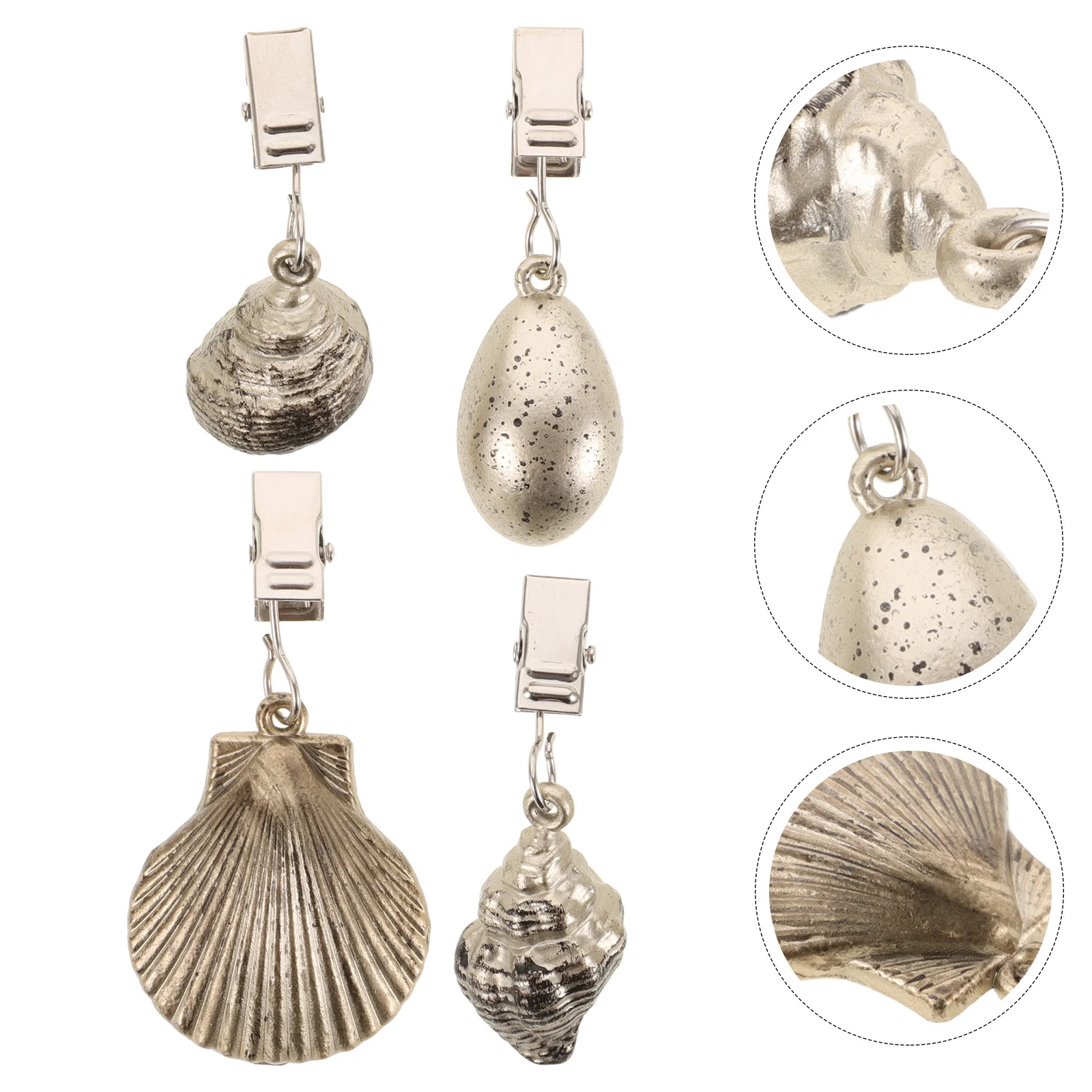 

4Pcs Tablecloth Weights Shell Pendant Decorative Table Cover Clips Easy Install Outdoor Dining Room Decor