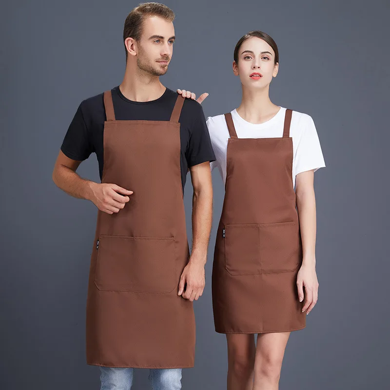 C842 Advertisement Apron Waterproof and Oil-proof Household Fashion Kitchen Milk Tea Aprons Painting Aprons Manicure Wear