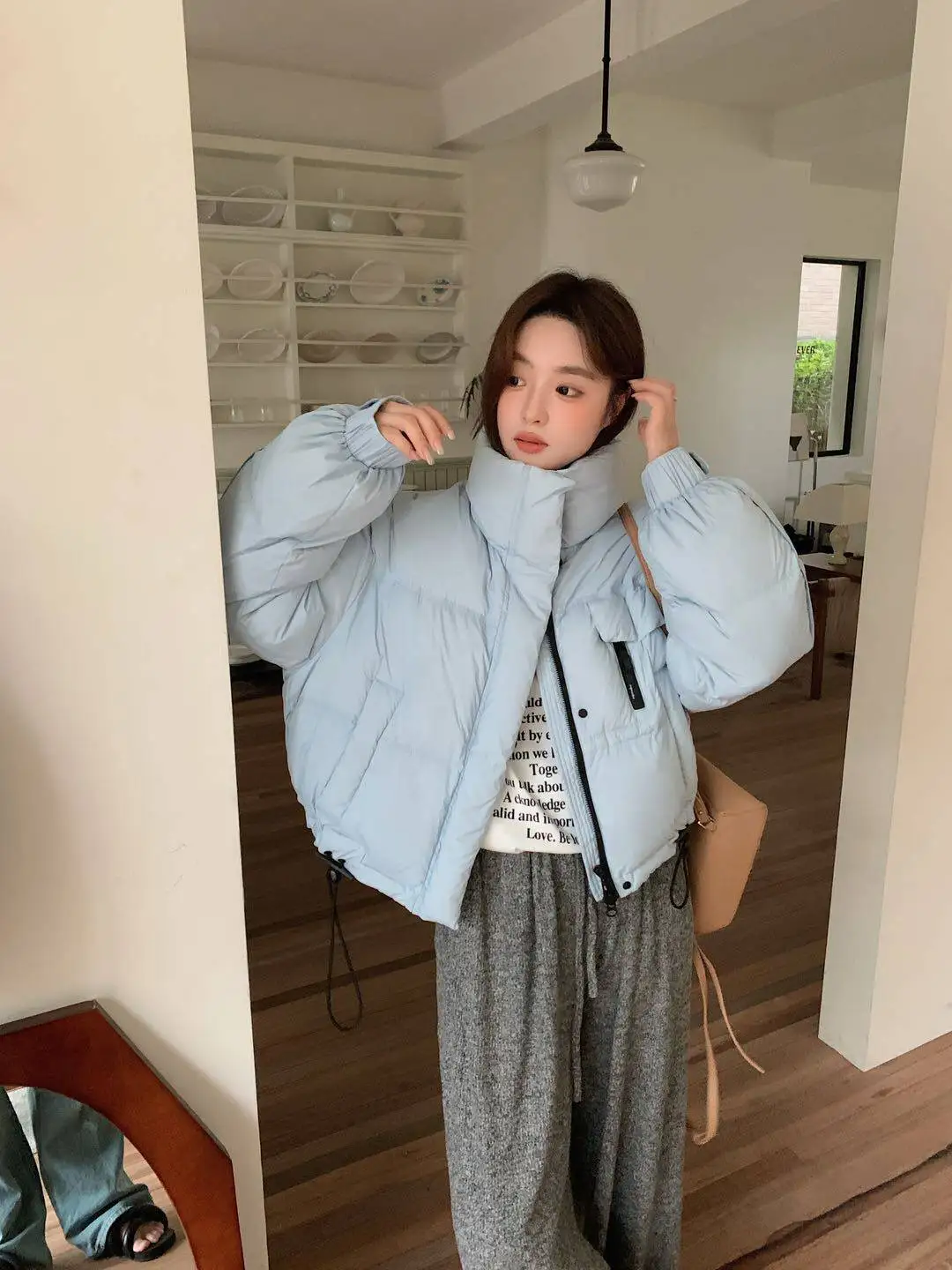 2026 Autumn Winter Women's Short Down Jacket Korean Stand Collar Puffer Jackets Women Warm Fashion Multicolor Thick Outerwear