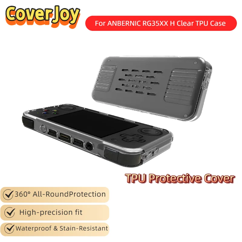 

CoverJoy для ANBERNIC RG35XX H прозрачный чехол из ТПУ с защитой от царапин, мягкий чехол для портативной консоли, чехол для игровой консоли, игровые аксессуары
