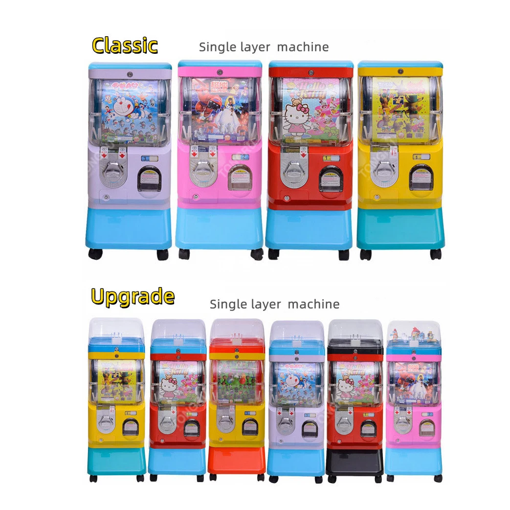 Pink Gachapon Machine Kids Three Layers Japanese Gacha Store Whole Shop Design Capsule Vending Game Toy Shopping Mall Token