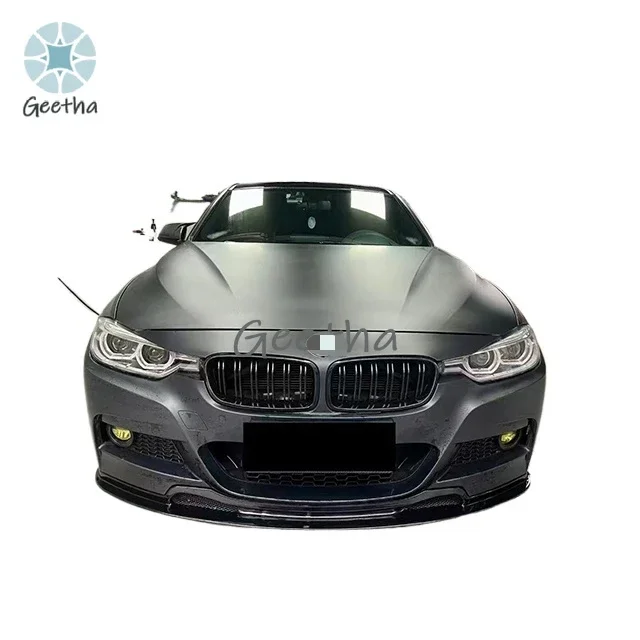 

For BMW 3 Series F30 VTEN Style Front Lip Gloss Black Carbon Look Front Bumper Spoiler Front Lip