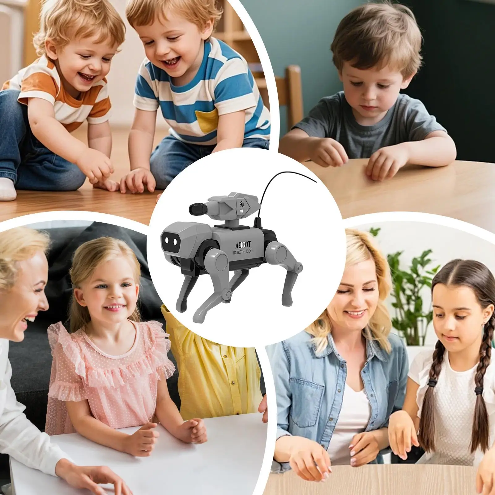 Chien robotique intelligent interactif chien robotique marche animaux jouets éducatifs apprentissage pour les vacances d'anniversaire enfants jeunes garçons enfants