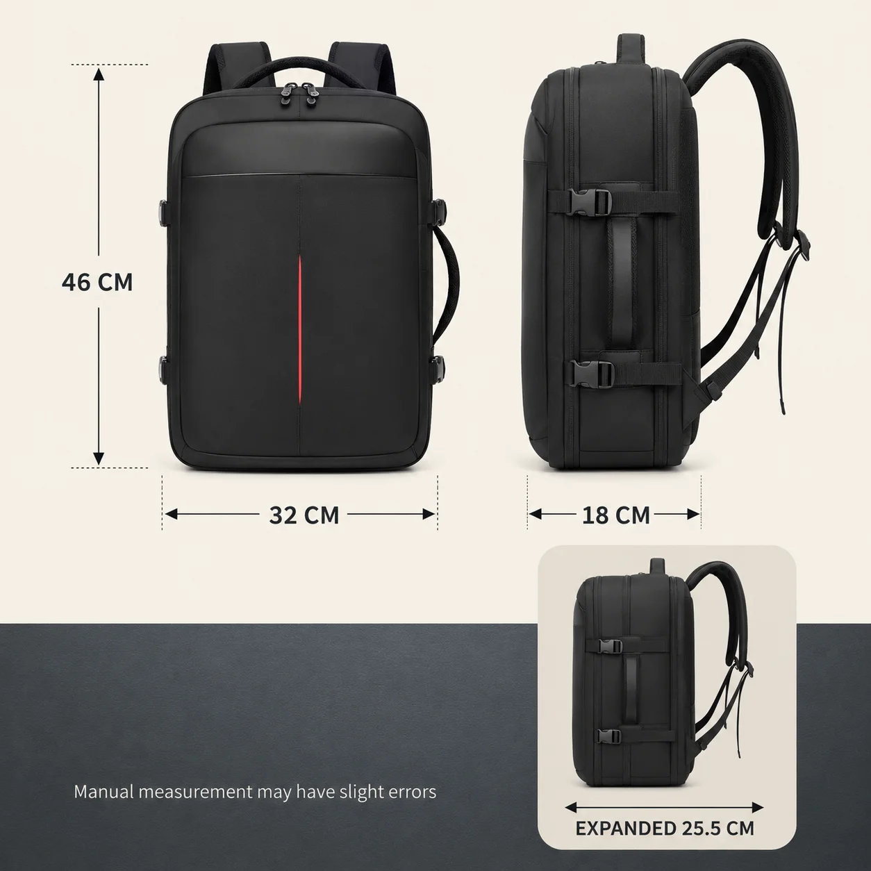 Travel Backpack Expandable Carry On Laptop Bag Water Resistant Vacuum Compression For Men Women Flight Business Travel Gift Bag