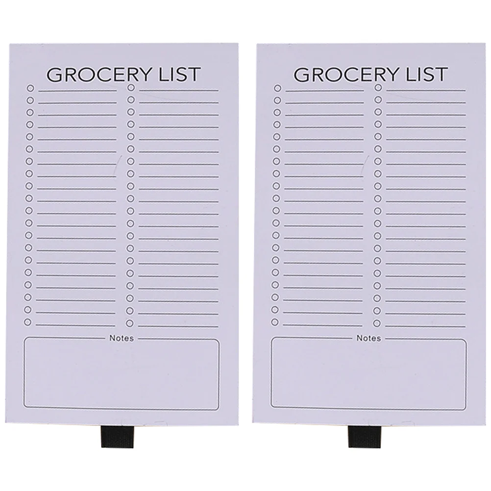 

2 Pcs Scratch Pad List Grocery Pads Magnetic Office Fridge Portable Notebook Notepad for Double Offset Paper Shopping Magnets