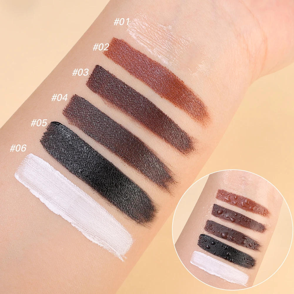 Black Brown Eyebrow Cream Eyeliner with Makeup Brushes Waterproof Long Lasting Highly Tint Natural Brow Styling Gel Wax Cosmetic