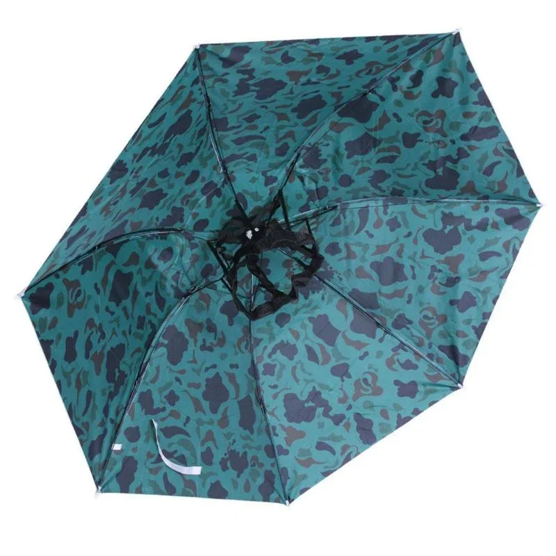 90CM Large Head Umbrella Anti-UV Anti-Rain Outdoor Travel Fishing Umbrella Hat Portable Three-Folding Umbrella Men Women